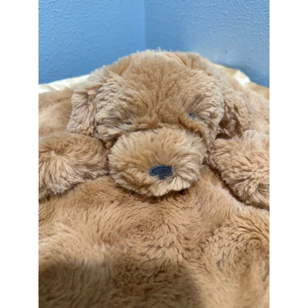 Cloud Island Puppy Dog Lovey Security Blanket Brown Satin Trim 14